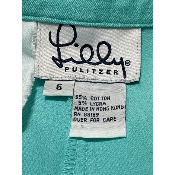LILLY PULITZER White Label Teal Shorts Size 6 - Picture 6 of 10